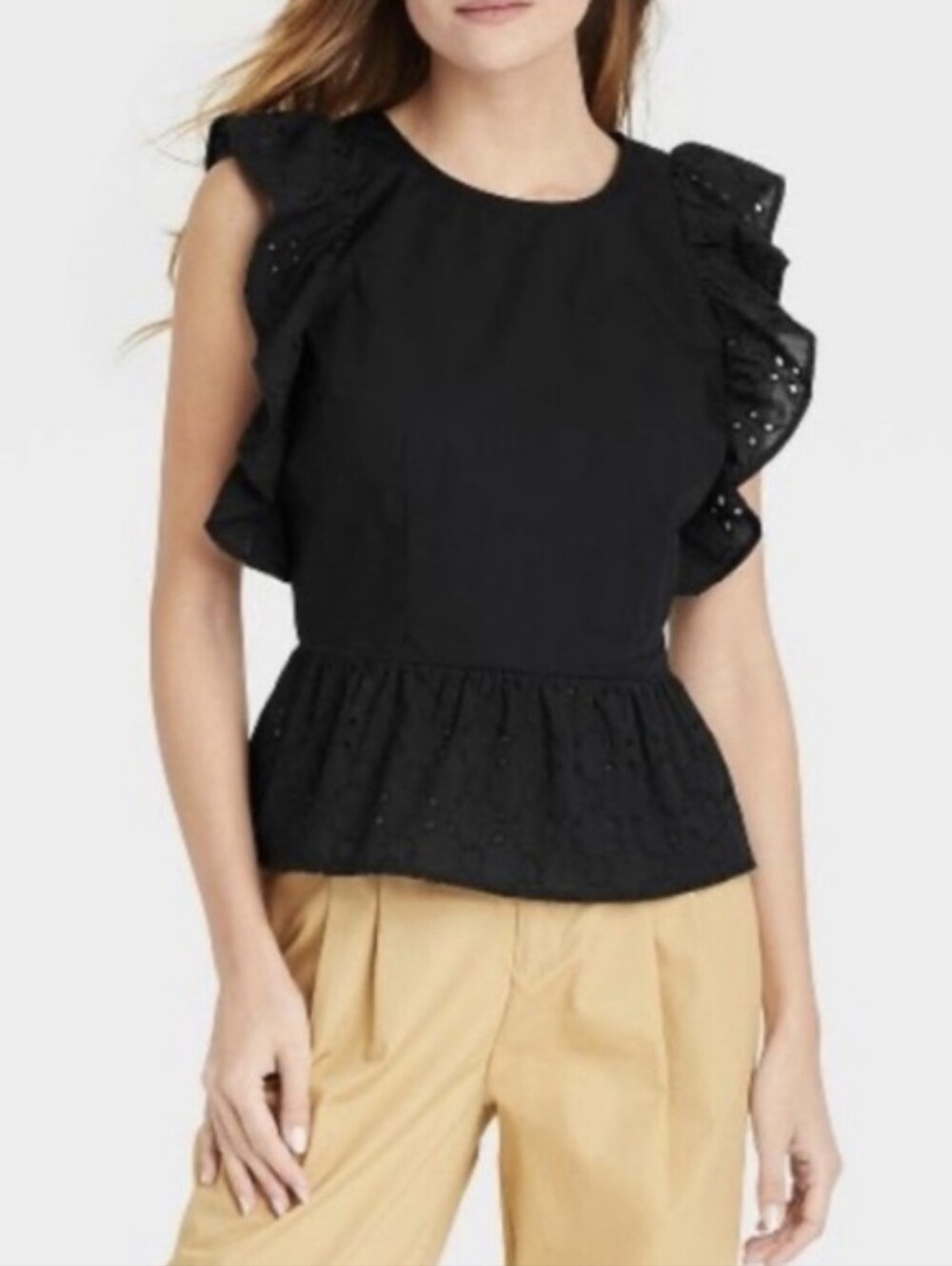 NWOT Who What Wear Women's Black Blouse SIZE S